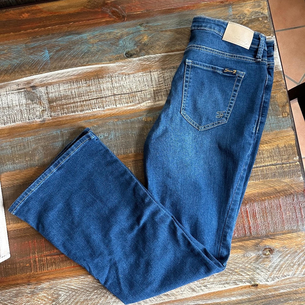 Seven7 Flare Blue Denim Jeans